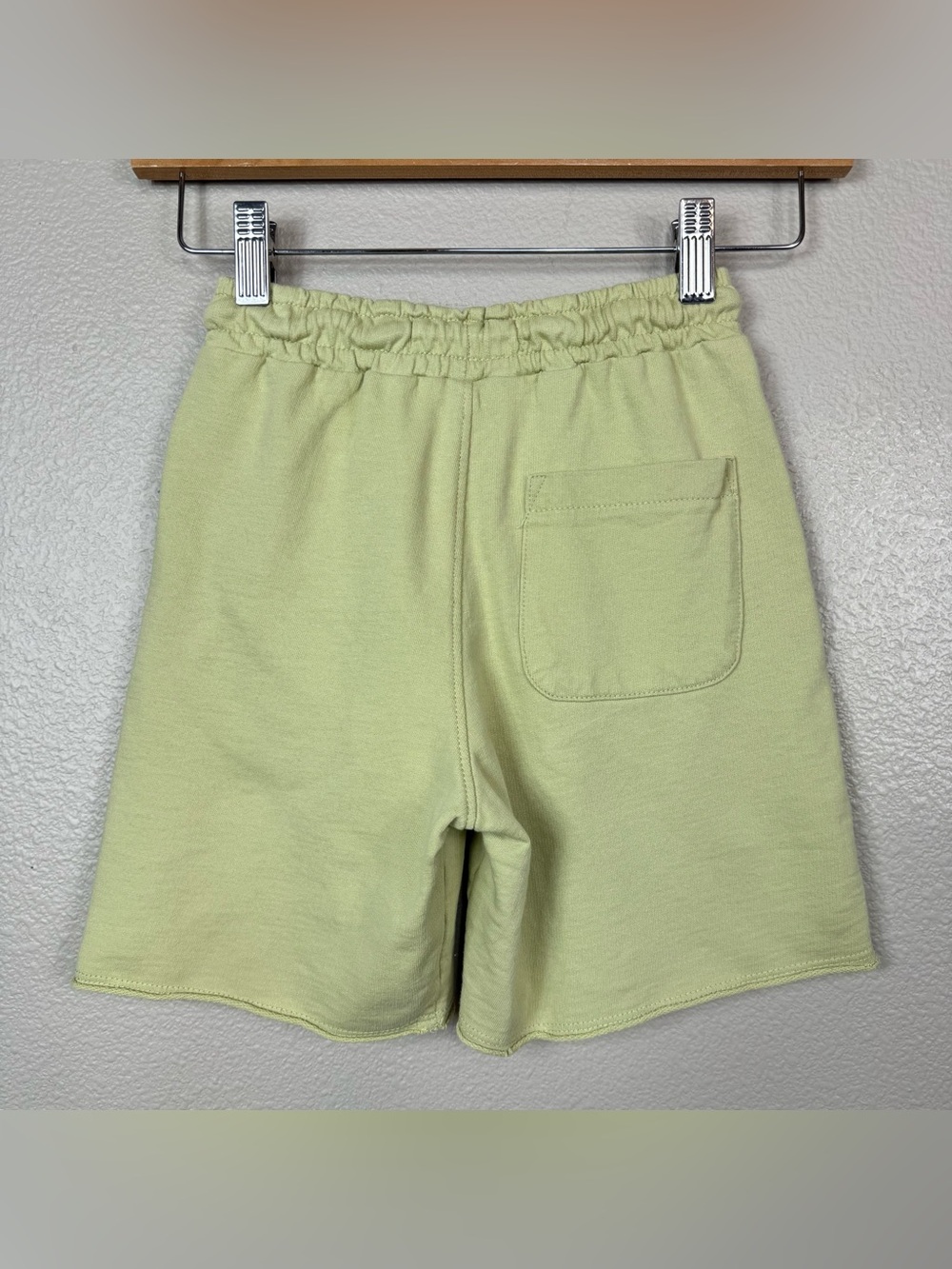 Zara “Fun Days Ahead” Terry cotton Shorts Green 7 Years EUC C - Picture 3 of 4